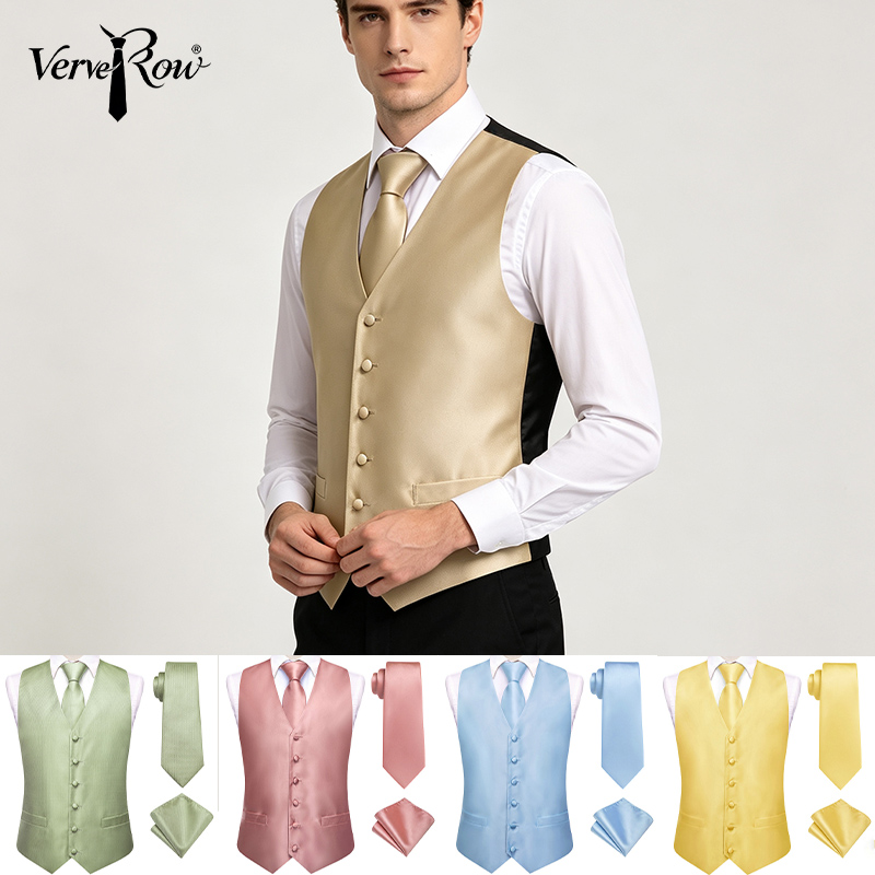 Pocket Square Set - VerveRow Set Rompi Pria Satin Polos