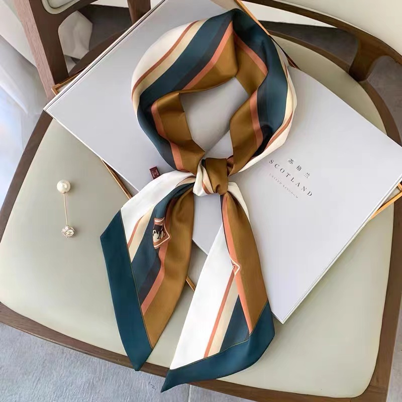 Silk Tie Striped - Luna & Dolphin Syal Sutra Skinny