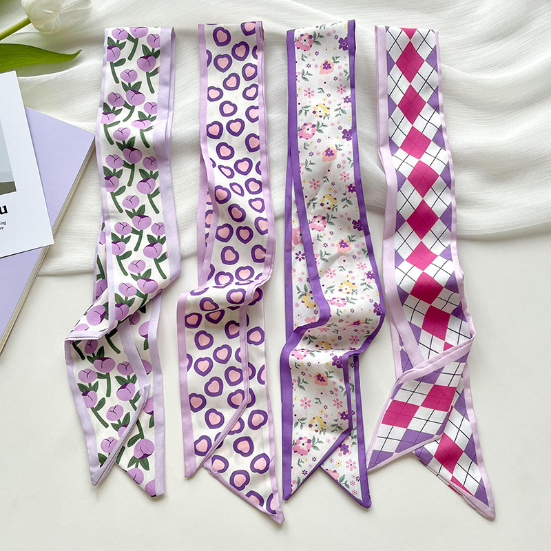 Ascot Neck Scarf - Syal Sutra Wanita Pendek Sempit Mewah