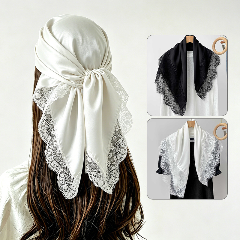 Head Wrap Turban - Syal Persegi 70X70Cm Jilbab Wanita Berenda