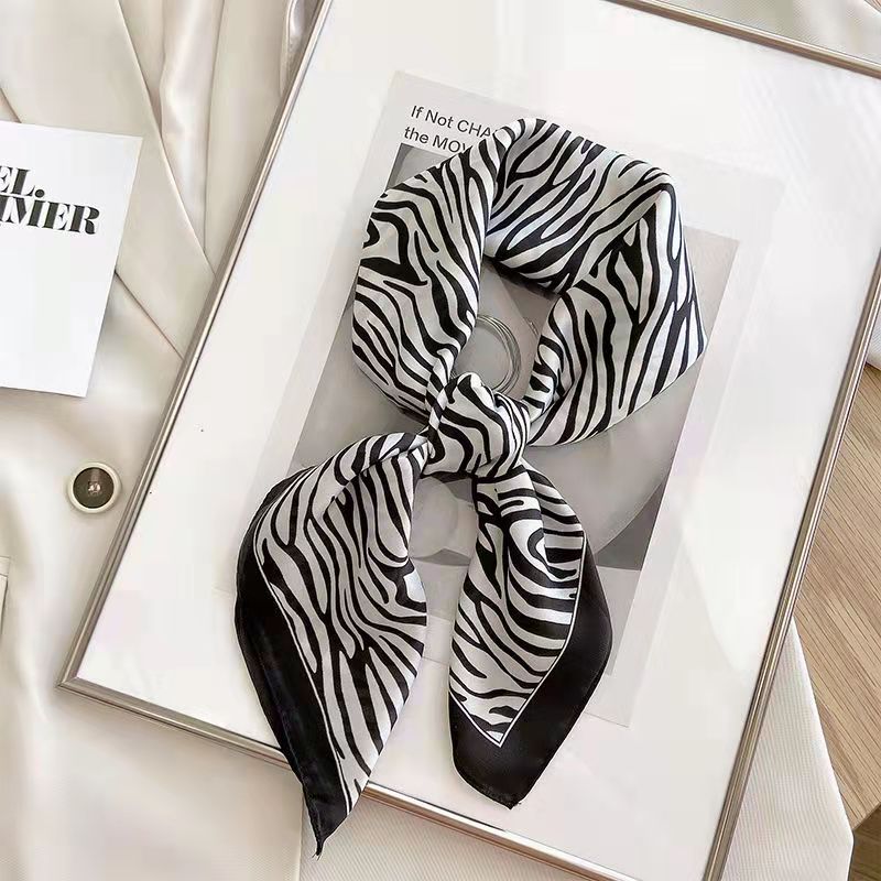 Ascot Neck Scarf - Syal persegi Motif Zebra mode baru