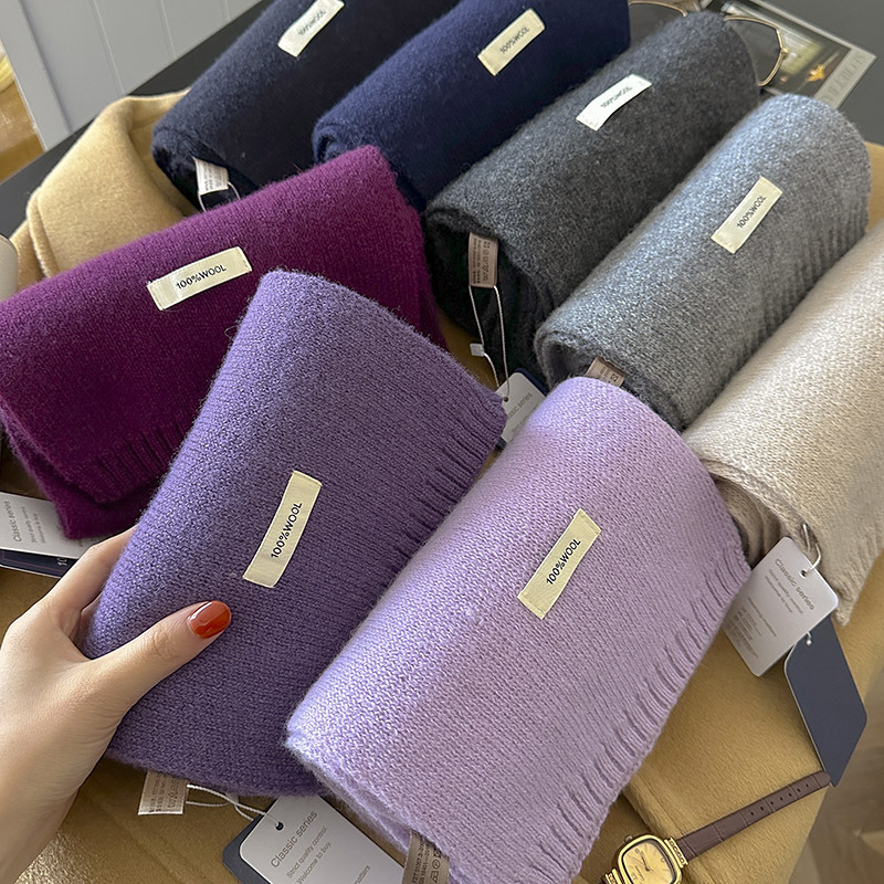 Syal Wol Murni 48 Warna Musim  - Muffler Men Wool ulasan dan harga