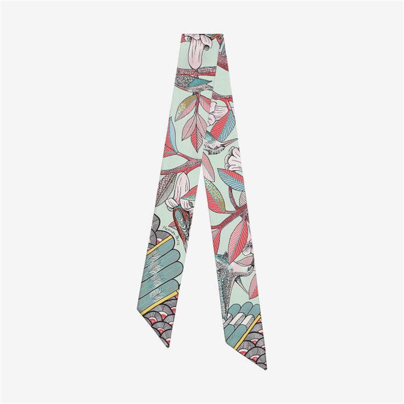 Mewah Merek Hummingbird Cetak  - Ascot Neck Scarf ulasan dan harga